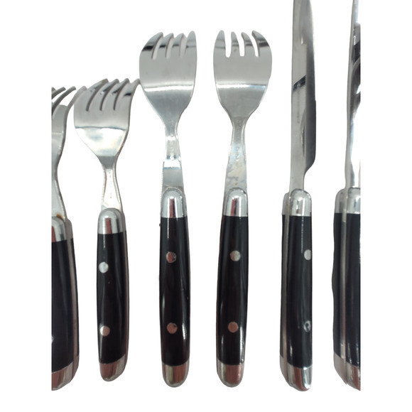 Cambridge Silversmiths Jubilee Black Handle Flatware Set Service for 2 2-2 - Picture 12 of 15